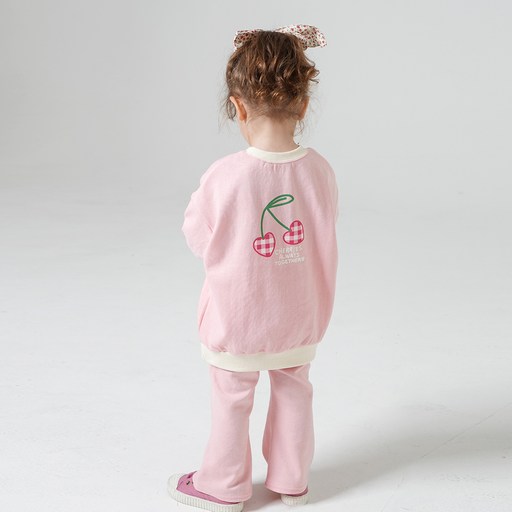 KIDSCOMO 女童款櫻桃上下衣套裝