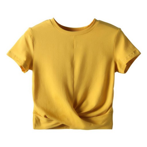 안다로미 여성용 썸머비치라운드 크롭 반팔 티셔츠