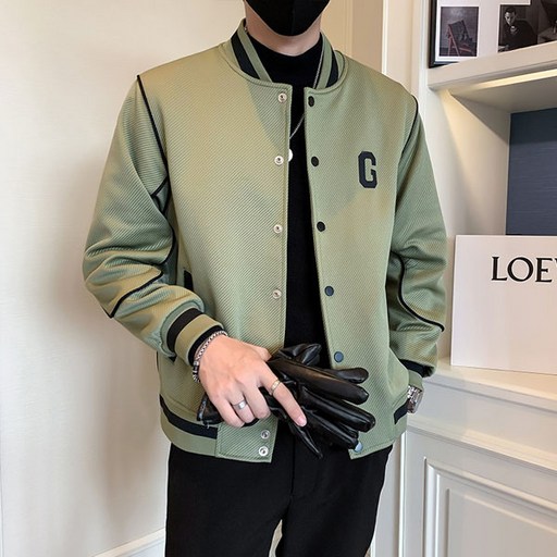 남성용 겔트 데일리 캐주얼 간절기 배색 야구점퍼