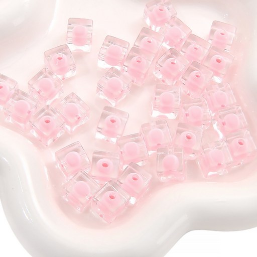 알로데 시럽 스퀘어 투명 반투명 DIY 비즈 10 x 10 mm 10p