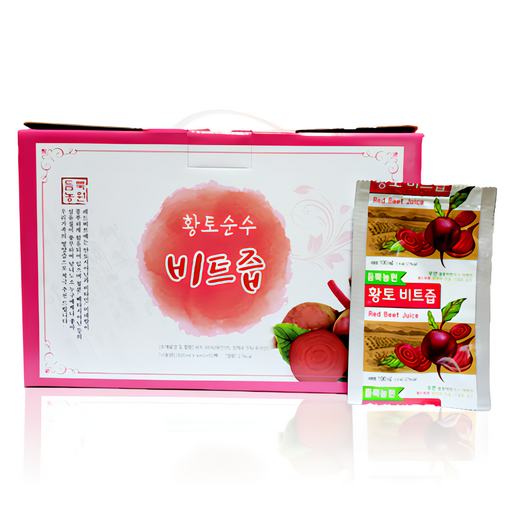 듬뿍농원 무안 황토 레드 비트즙 100ml 50팩 붉은맛이 살아 있는 국내산 비트