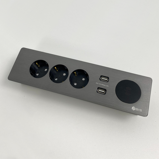 BIS 빌트인 콘센트 플랫 3구 USB 무선충전 테이블 책상 매립 매입 BID-2003FW