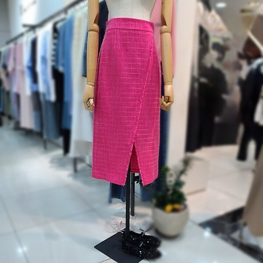 잇미샤 프린지 슬릿 트위드 스커트ITO9WSK300 514654