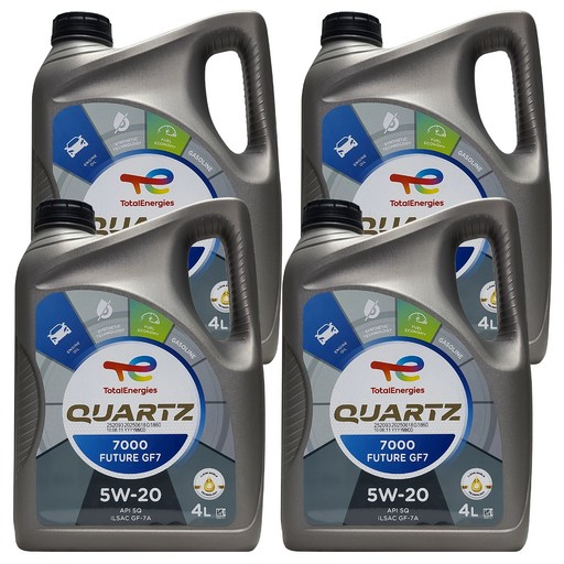 토탈 쿼츠 7000 퓨처 GF7 5W20 4L x 4개 1박스 16L 가솔린 LPG 전용 엔진오일 SQ 업그레이드 신제품 STD