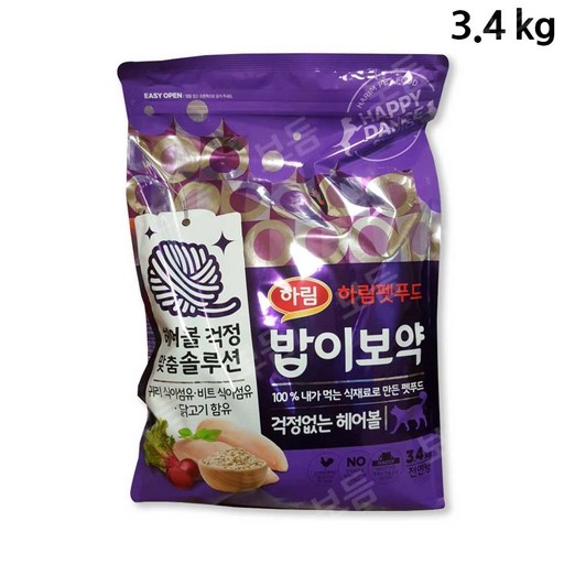 하림펫푸드밥이보약 고양이 기능성 사료, 헤어볼, 3.4kg, 1개