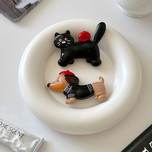 데이모먼트 냉장고자석 강아지 닥스훈트 고양이 인테리어 마그네틱 2종 세트
