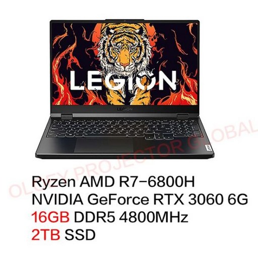 레노버 군단 R9000P E-스포츠 게이밍 노트북 2022 라이젠 R7-6800H GeForce RTX3070Ti 8GB/3060 16인치 2.5K 165Hz PC, R7 3060 16G 2TB, 단일색상