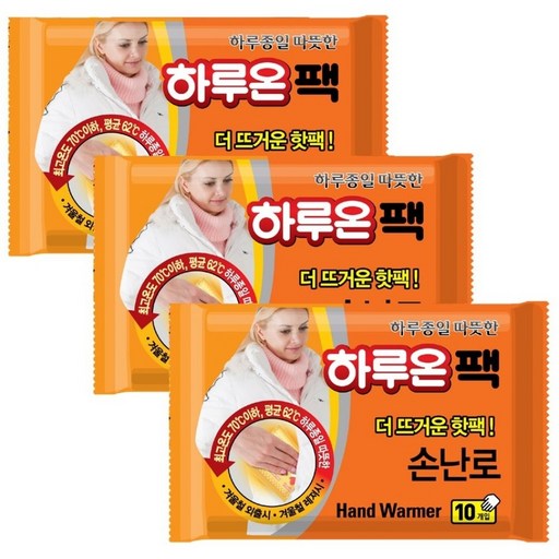 하루온팩 더 뜨거운 손난로 대용량 핫팩 100g 30개