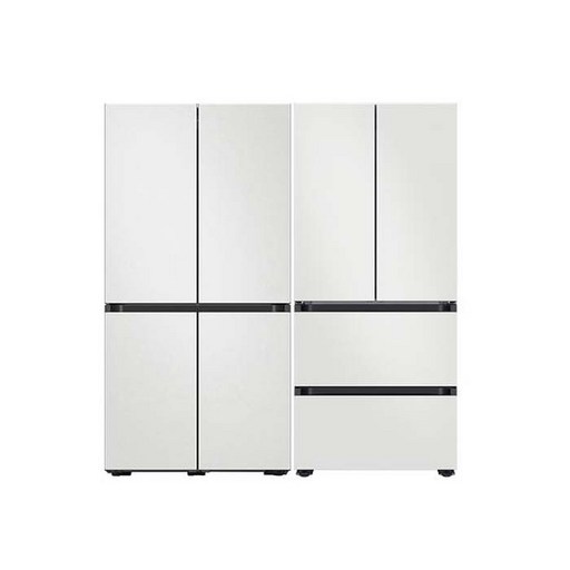 삼성 비스포크 키친핏 냉장고&4도어 김치냉장고 세트 전체코타화이트 RM70F63R2A+RQ42DB94R201