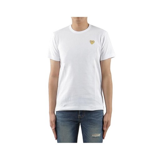 [꼼데가르송] (P1T216 004) 남성 골드하트 반팔 티셔츠 21SS