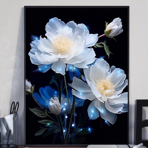 모란보석 십자수 캔버스형 DIY 설련화 80×110cm 무테 1개