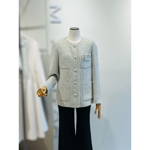 백화점 정품 25FW 잇미샤 라운드넥 트위드 자켓 ITQ2WJK100