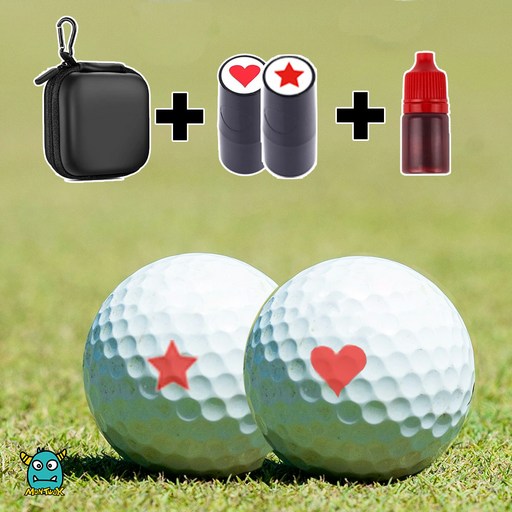 몬투엑스 골프공 하트+스타스탬프+리필잉크+카라비너가방