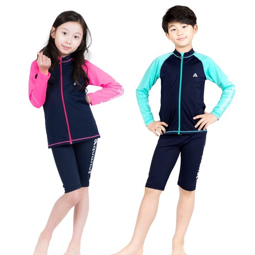 아쿠아리우스 아동 주니어 래쉬가드 AQ17-ZIP 상하세트
