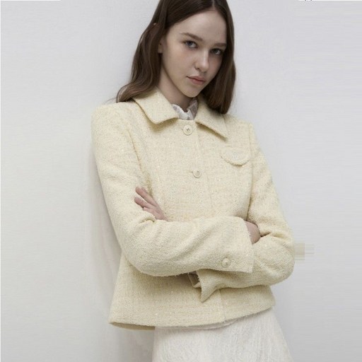 정품 잇미샤 여성 트위드자켓 하객룩 단아한 세련된 데이트룩 베스트아이템 차려입은