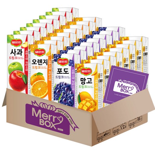 [델몬트 팩주스32] 포도+망고+오렌지+사과+메세지카드