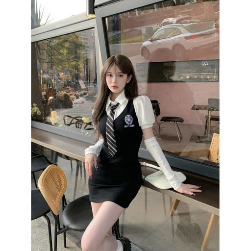 ANYOU 아메리칸 힙업 스커트 스쿨룩 원피스 봄여름
