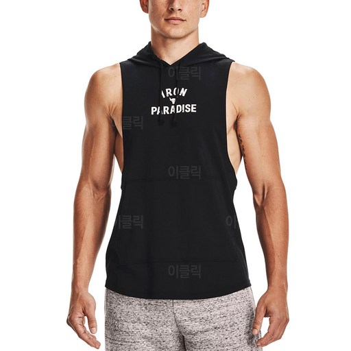 언더아머 프로젝트락 후드 나시티 남자 헬스 트레이닝복 민소매 여름 운동복 티셔츠