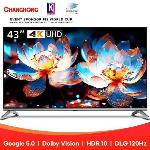 창홍 4K UHD LED 구글 5.0 스마트TV DLG 120Hz 돌비 AI 티비