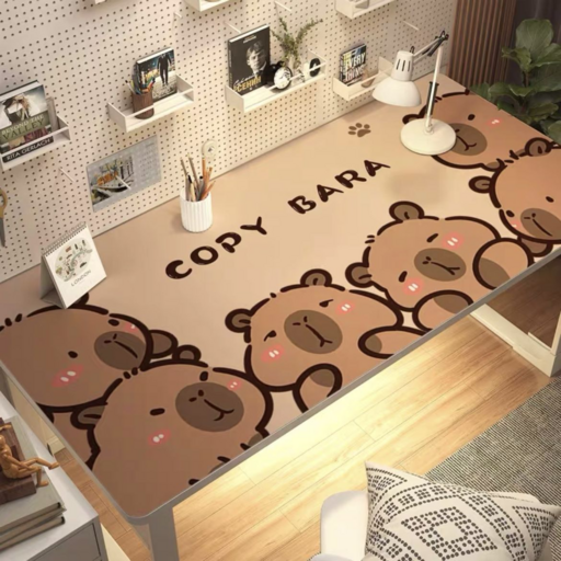 카피바라 캐릭터 가죽 테이블 매트