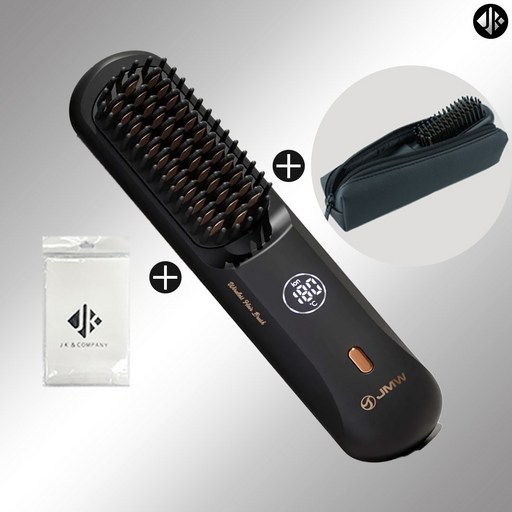 [25년 3월] JMW 볼륨온 무선 브러쉬 빗 고데기 매직기 + 전용 내열 파우치 + 다용도 포켓융 SRB3A01A