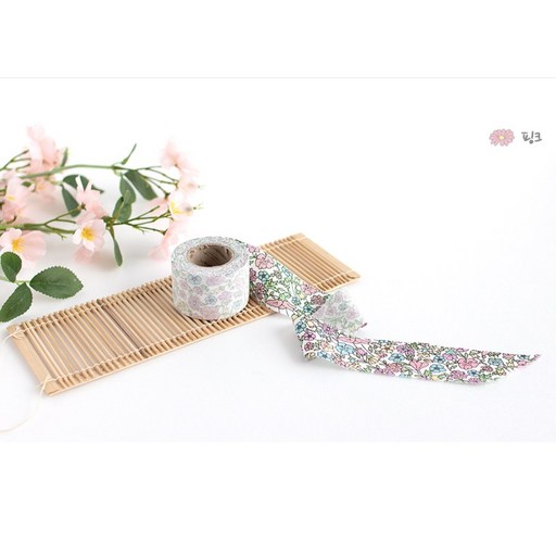 바이어스 테이프 무형광 테두리 홈패션 소품 부자재 면 20수 (폭 4cmX 길이 630cm) 로나플라워