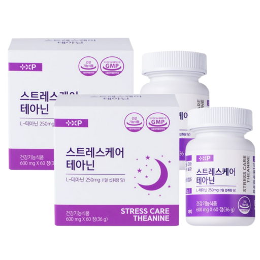 [스트레스 케어] 업무 학업 스트레스 완화 긴장 완화 수면 영양 L-테아닌 마그네슘 비타민B 복합 120일분 (하루1정)