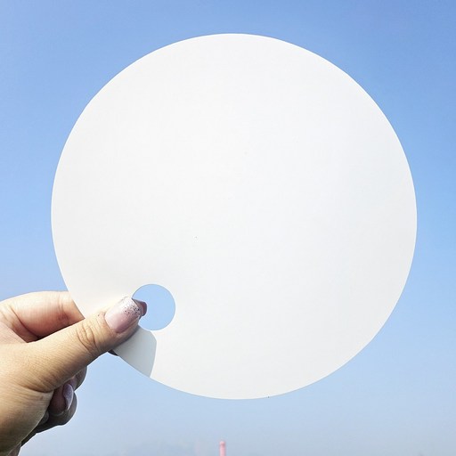 디자인월드 무지 투명 백색 만들기 부채 동글이 19cm 원형 부채