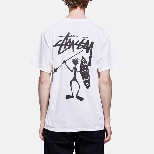 Stussy 반팔 남성 여름 부족 악당 유럽과 미국의 유행 브랜드 성격 프린트 라운드 넥 느슨한 티셔츠