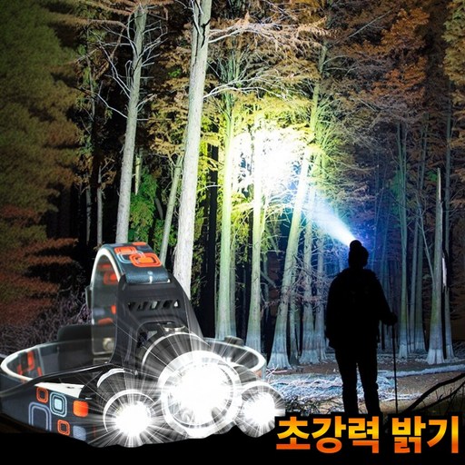 로미크 충전식 헤드 랜턴 해루질 등산 라이트 (건전지 포함)