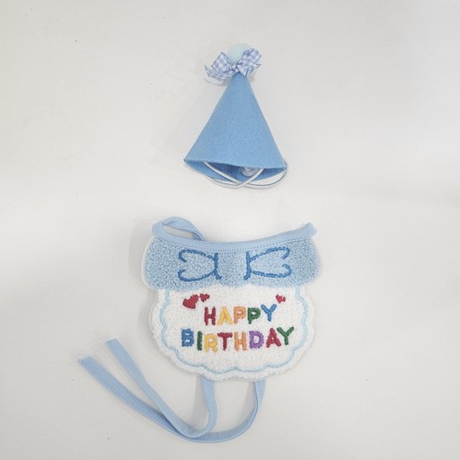 주시파티 반려동물 생일파티 용품 애견용품 애완용품 스카프+모자 세트