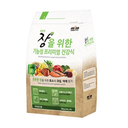 미소 강아지 사료 3종 관절 장 피모 2kg 기능성 건강식 프리미엄 오메가 글루코사민 효소 개별포장 250g *8개