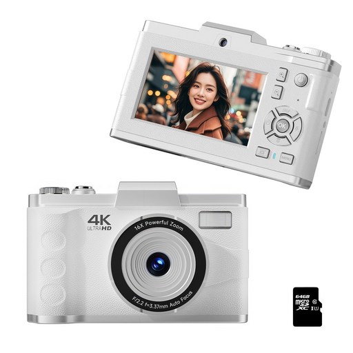 RUNHome 하이엔드 디지털 카메라 6400W 픽셀 여행용 인생+64G메모리카드