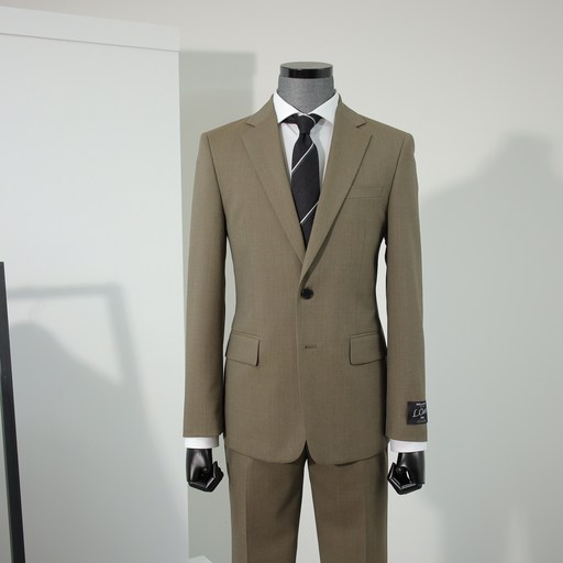 리버클래시 슬림핏 수트 싱글 울 혼방 투톤 슬림 3PCS 정장 다크베이지 조끼별도 LJS11161BE