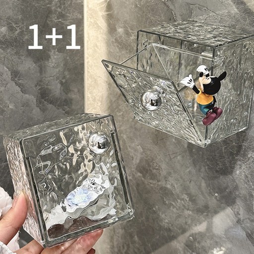 모두이룸 윤슬 화장솜 면봉케이스 부착식 소품케이스