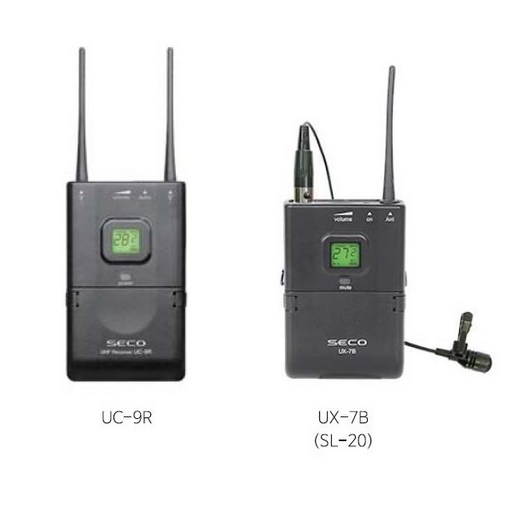 UC-9RBL 무선 핀마이크 세트 세코 [정품] SECO 유튜버 개인방송 1인미디어 UWP-D21 SRX910/STX910 UWMIC9(RX9+TX9)