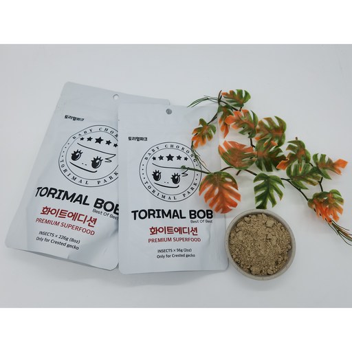 [토리멀밥] 슈퍼푸드 인섹트 크레스티드 게코 도마뱀 먹이 Torimal BOB 사료 쌍별 귀뚜라미 파우더 가루 레오파드