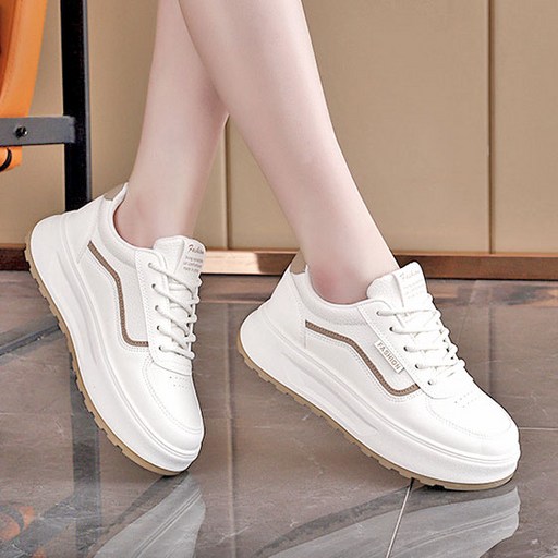 Modern Fashion 여성 트렌디 컬러 배색 키높이 운동화 워킹화 L37