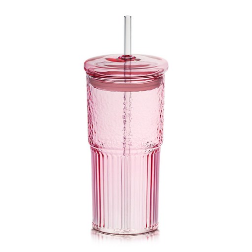 AISOUL 유리컵 내열 유리 뚜껑 빨대 있는 예쁜 650ml 글라스 물컵 레몬수 유리컵 아이스아메리카노 컵