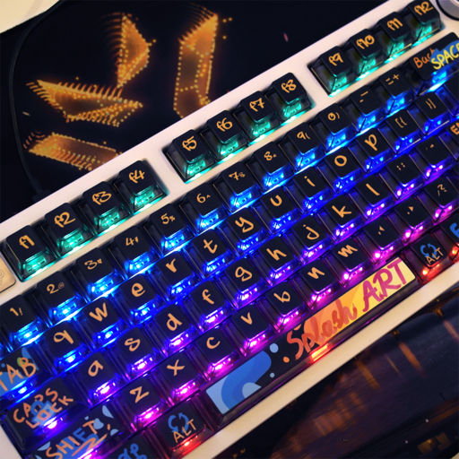 라나야 그래피티 크리스탈 투명 LED 투과 키캡 체리 프로파일