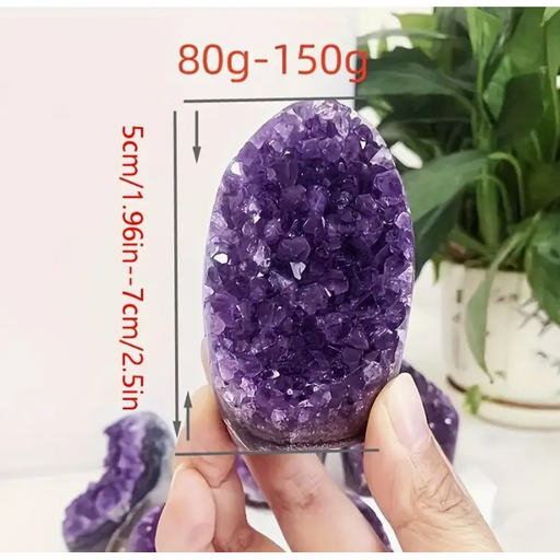 천연 자수정 지오드 보라 크리스탈 차크라 에너지 치유 가정 사무실 장식 선물 요가 및 명상용 모로코 원석 크리스탈 에너지 1개