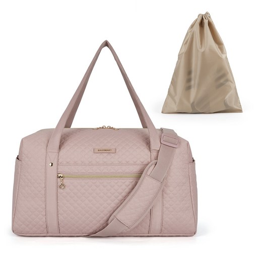 BAGSMART 대용량 여행가방 보스턴백 신발 주머니 포함 남녀공용 운동가방 캐리어 결합 사용백