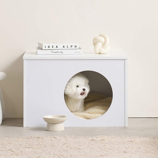 다롱이 반려동물 우드하우스 소형견 중형견 애완견집 가로600 높이400, 500개, 화이트