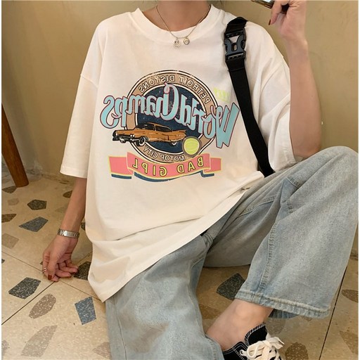주디엘리 여성 월드카 루즈핏 여름 반팔 티셔츠 1+1