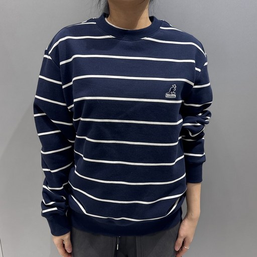 국내정식매장 캉골 티셔츠 Kangol 에센셜 스트라이프 스웨트셔츠 1802 다크네이비