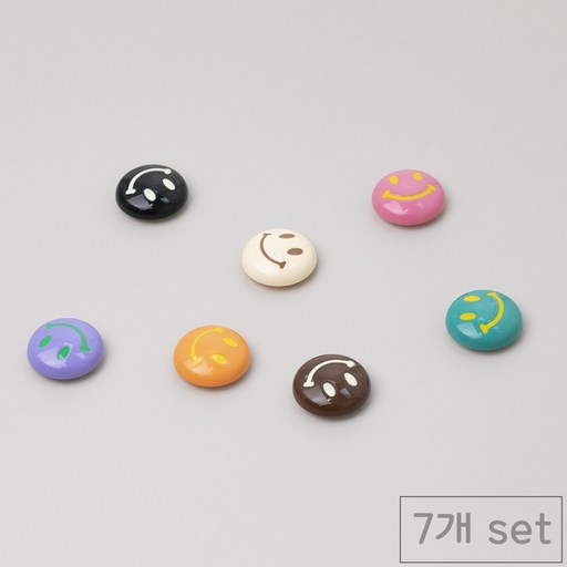 84x84 세븐컬러 스마일 냉장고자석 마그네틱 7종 세트