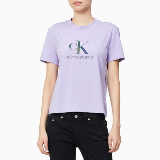 캘빈클라인진 [캘빈클라인진] 여성 이리데슨트 모던 스트레이트 핏 반팔 티셔츠 (J215542-V0K)