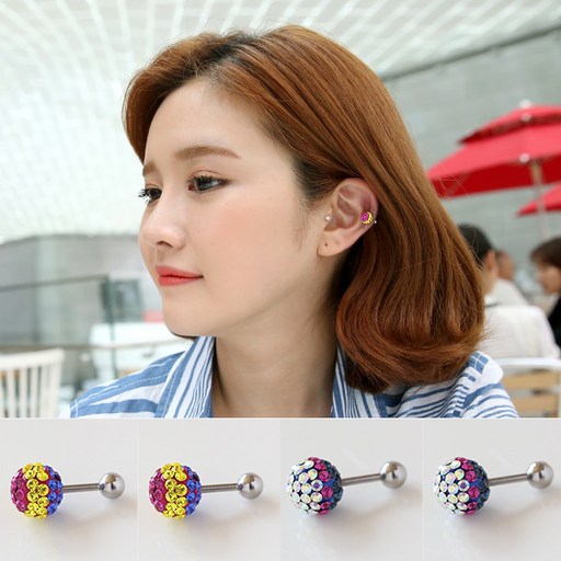 MISS21 8mm 멀티티 귀걸이 피어싱 4개 세트 (er1193)