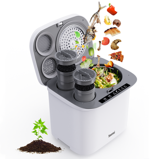 Seonsi 음식물처리기 - 가정용 음식물 처리기 음식물쓰레기처리기 4L, 화이트