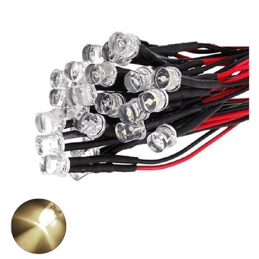 12V 3파이 웜화이트 플랫 와이어 케이블 LED DIY 절 사찰 기도등 불교 촛불 인테리어 연꽃초 조명 용품 수리 무드등 차량 오토바이 튜닝